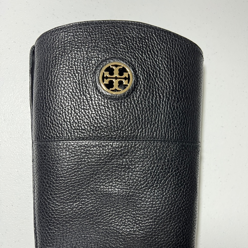 Tory Burch Junction Riding Boot in Black Tumbled Leather with box - Picture 8 of 16